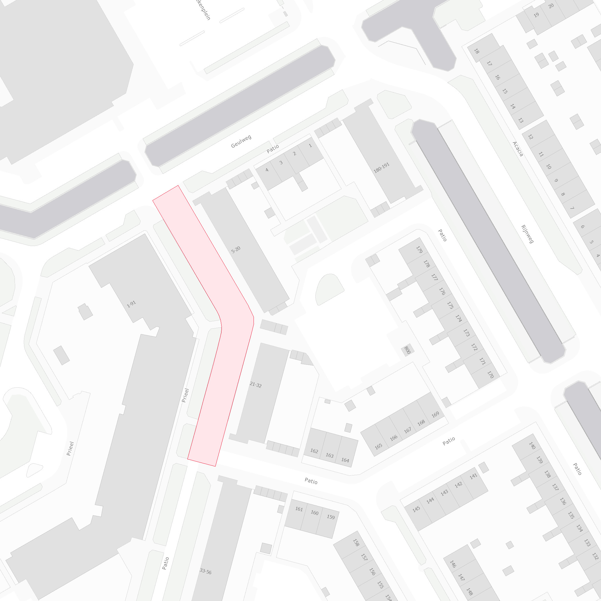 Plattegrond werkvak Patio 5 t/m 32