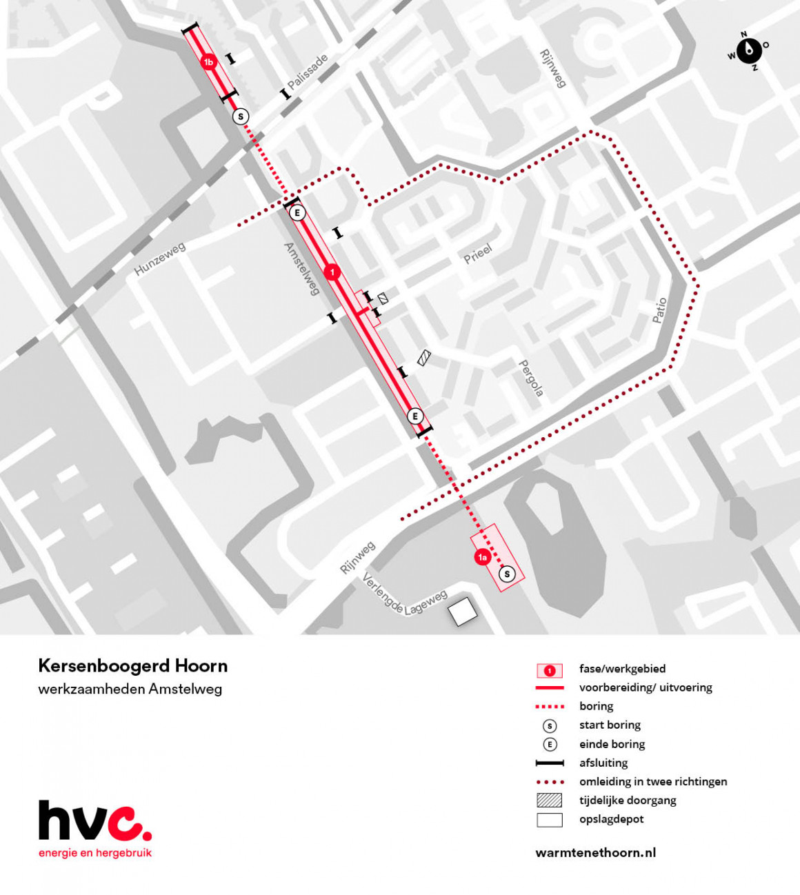 Plattegrond werkzaamheden Amstelweg