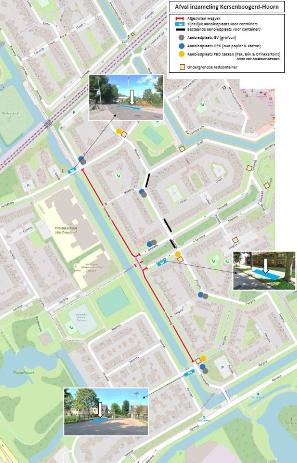 Plattegrond afvalinzameling Amstelweg Hoorn