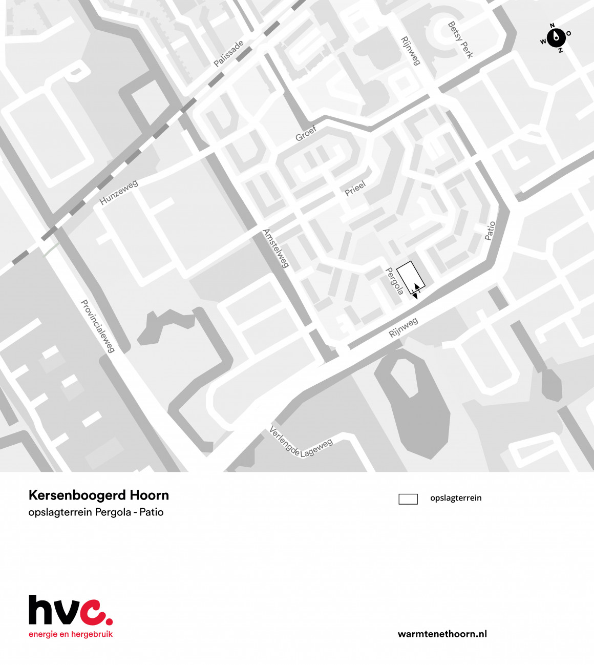 Plattegrond opslagterrein Pergola-Patio Hoorn