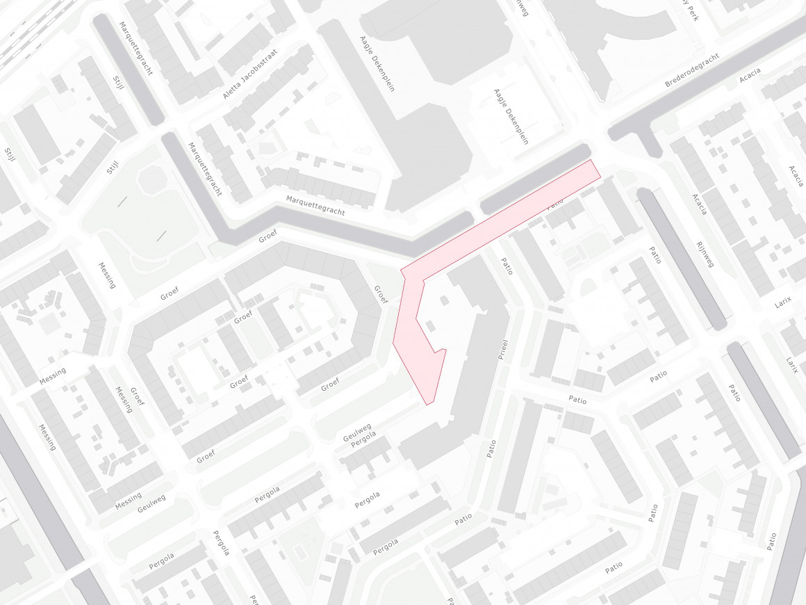 Plattegrond werkgebied Geulweg-Prieel Hoorn