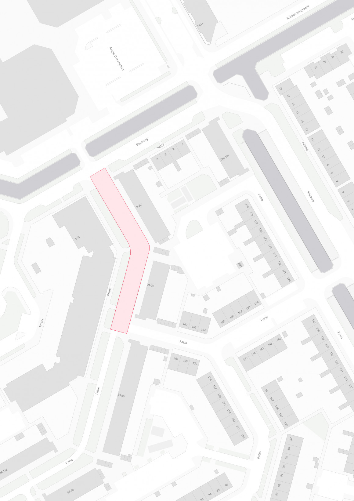 Plattegrond werkvak Patio 5 t/m 32